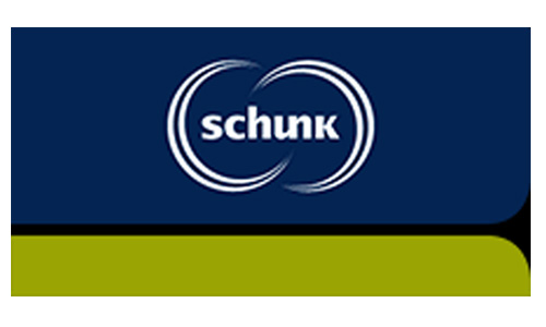 Schunk Logo in White Color on Blue Background