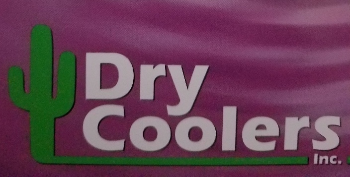 Dry Coolers Logo in White on a Purple Background